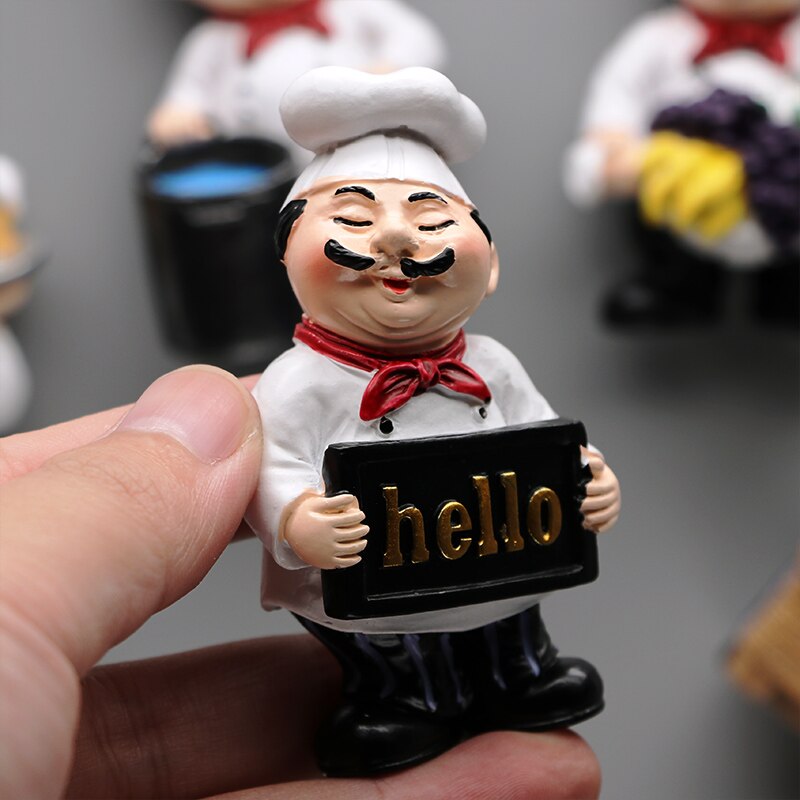 Restaurant Chef réfrigérateur collé pain maître 3D réfrigérateur aimant réfrigérateur magnétique collé à la main collection grands Chefs
