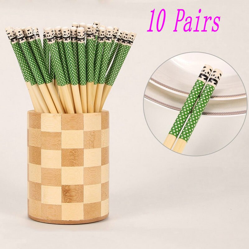 10 par pałeczki Sushi kije chińskie pałeczki bambusowe panda pałeczki wielokrotnego użytku zastawa stołowa jadalnia jedzenie pałeczki robić jedzenia na prezent: rodzaj 2