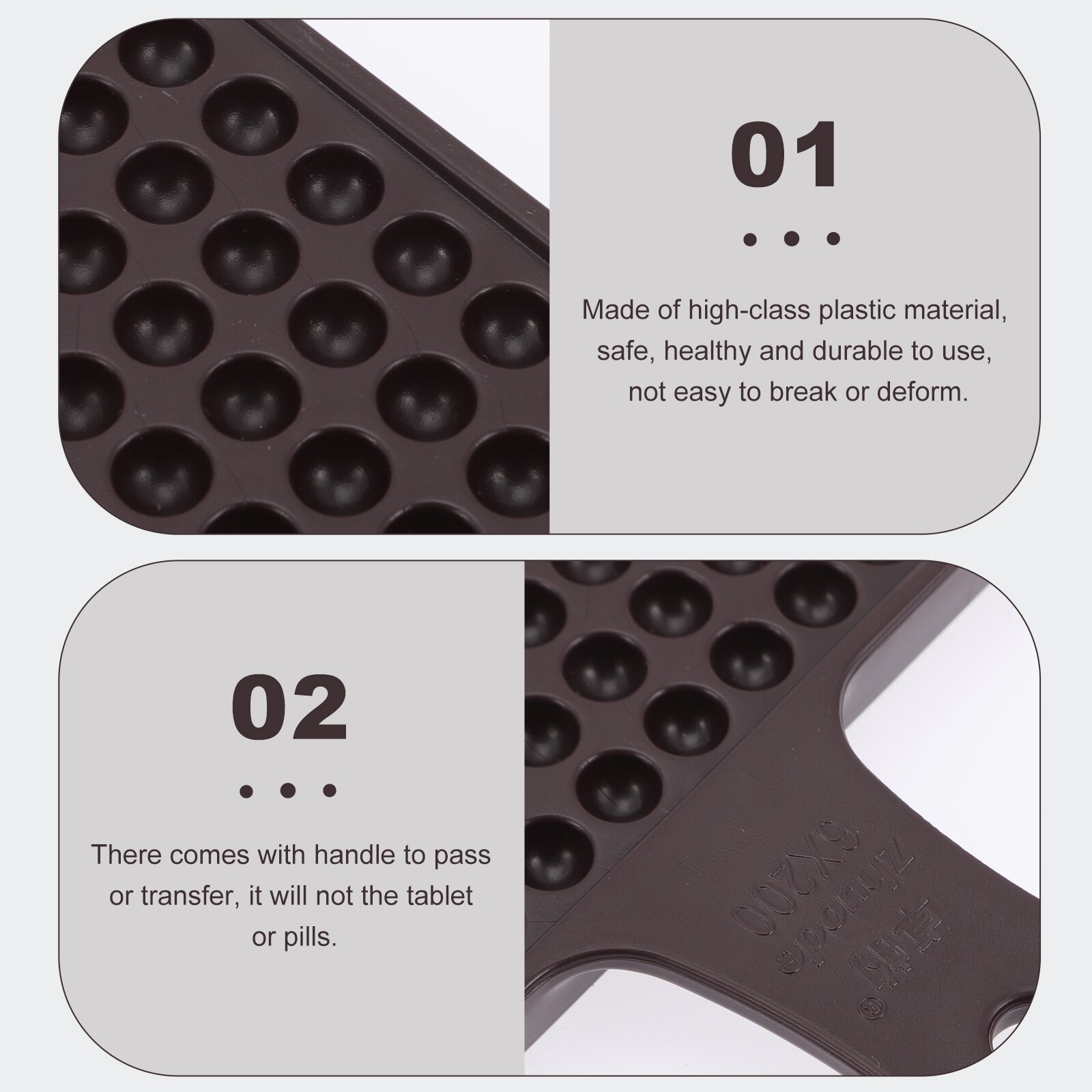 Plastic Pills Counting Tray Pills Counting Plate Tablet Counting Tool Pills Tray with Handle