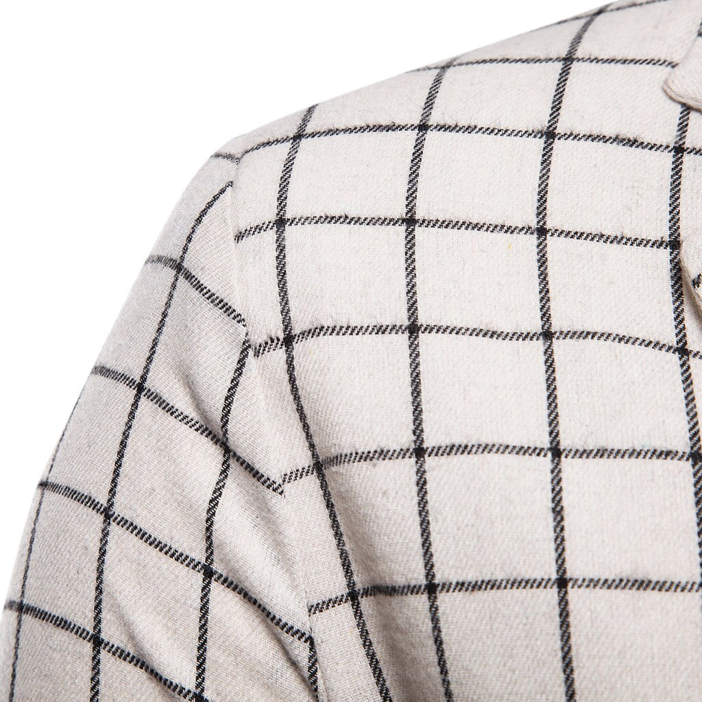 Régulier Abrigo Hombre hommes Plaid Blazer mâle Blazer costume veste affaires décontracté simple bouton Blazer pour hommes