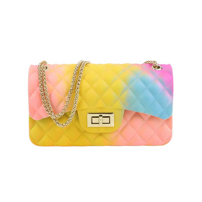 Color bag mini sweet wind mill sand jelly bag ling coloured drawing or pattern plaid one shoulder chain worn handbag: color big 05