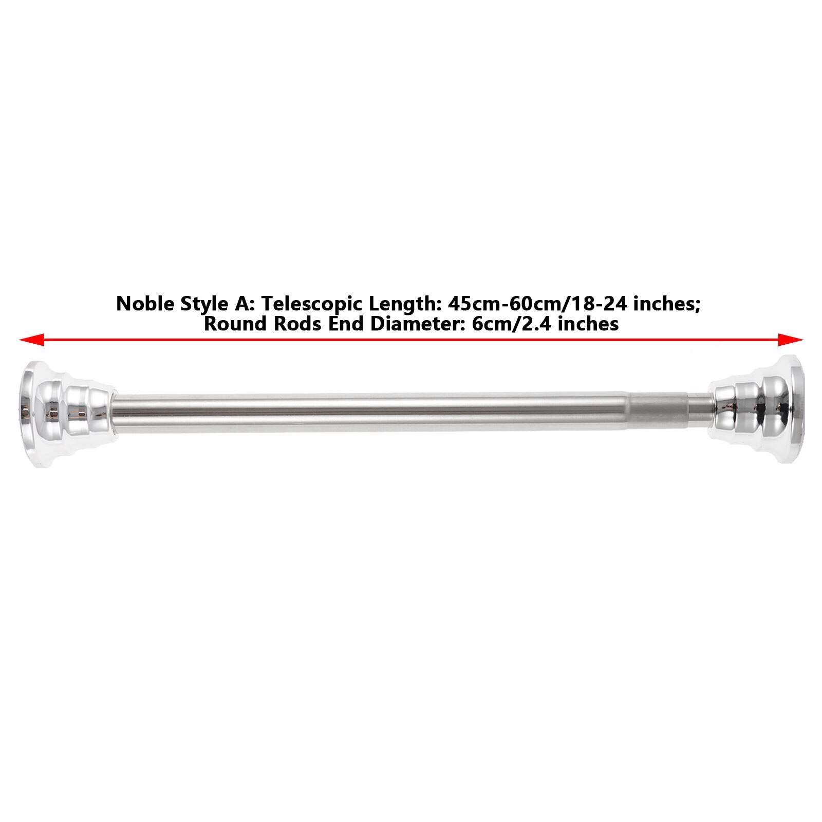 Bathroom Shower Rod Stainless Steel Clothes Hanging Drying Rail Punch-Free Curtain Telescopic Bar Reusable Balcony Expansion Rod: Silver Noble 38mm