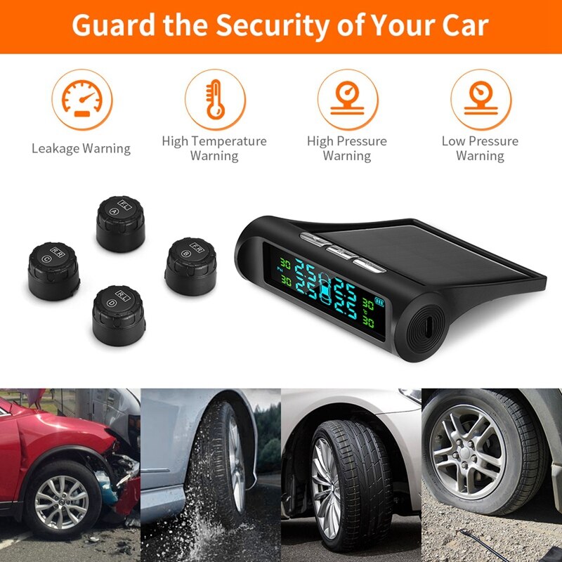 Newsolar Tpms Car Tire Pressure Alarm Monitoring System External Automatic Alarm System Tire