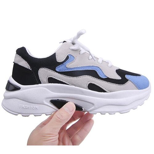 Dam skor höst sneakers dam plattform dam skor andas mesh dam vulkaniserade skor  t902: Svart / 36