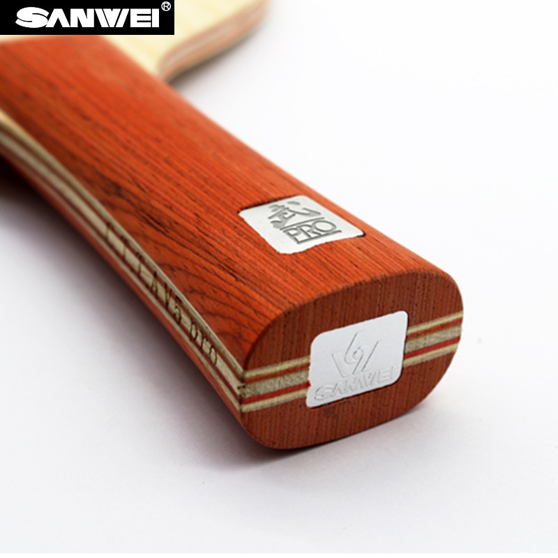 Sanwei  v5 pro bordtennis klinge 7 krydsfiner quicky attack+ loop off+ ping pong ketcher bat paddle tennis de mesa