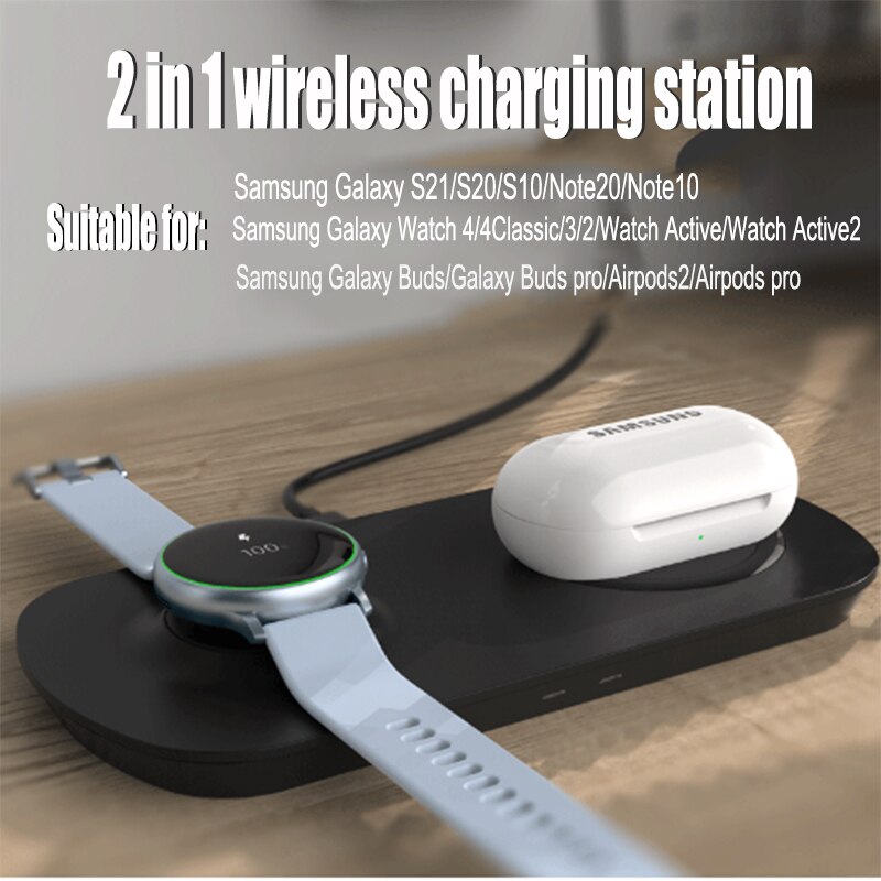 2 in 1 Wireless Charger Station For Samsung Galaxy... Grandado