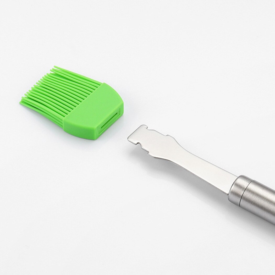 Brosse à badigeonner en Silicone, résistante à la chaleur, huile de barbecue, condiments, outils de cuisine, barre avec manche en métal, Gadget de cuisine