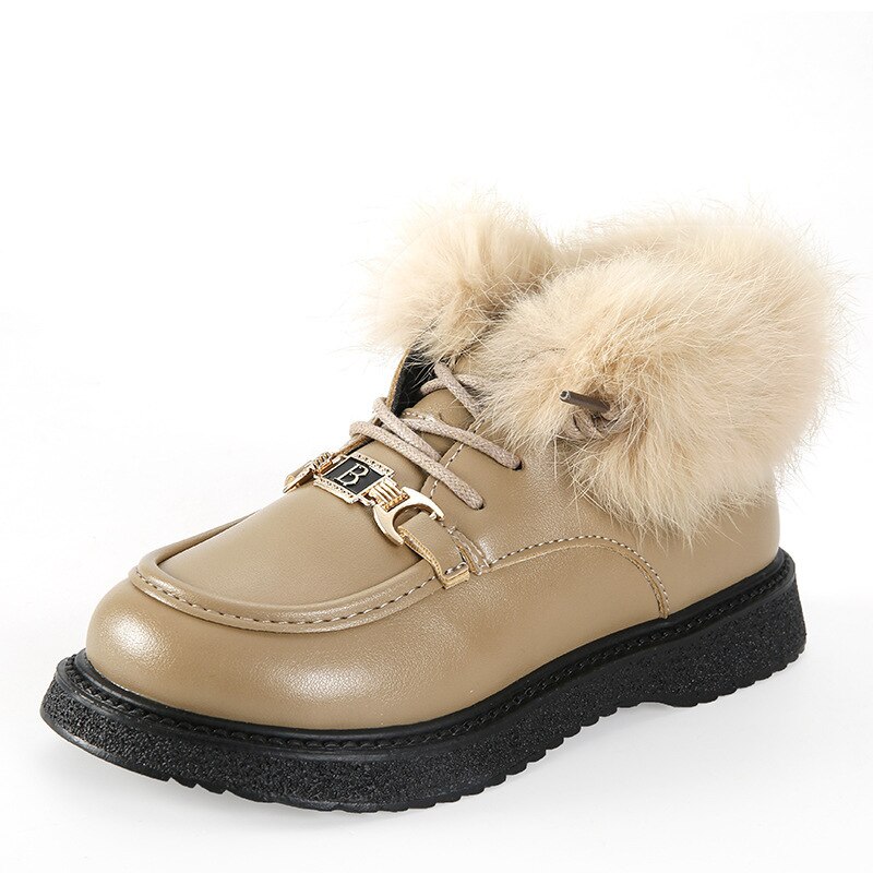 Meninas inverno botas de couro 2022 inverno meninos com correntes botas de neve crianças moda coreano botas de pelúcia antiderrapante elástico banda unisex