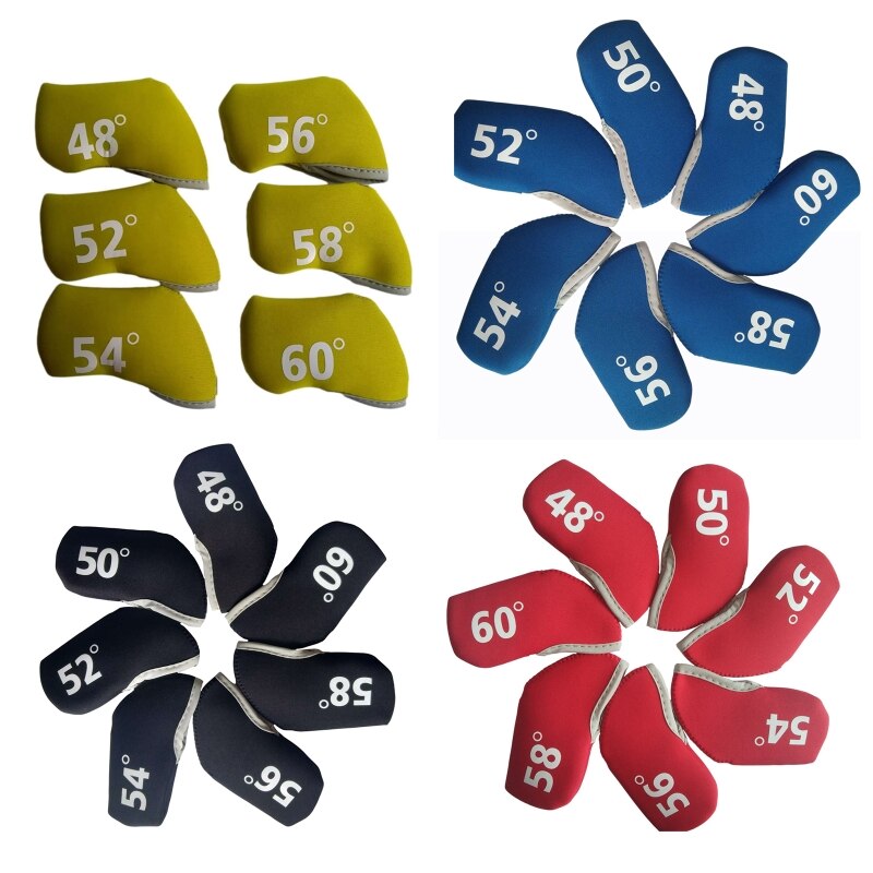 6Pcs Golf Club Covers Synthetic Neoprene Deluxe Golf Sand Wedge Head Covers Golf Headcovers for Main Golf Putter Clubs