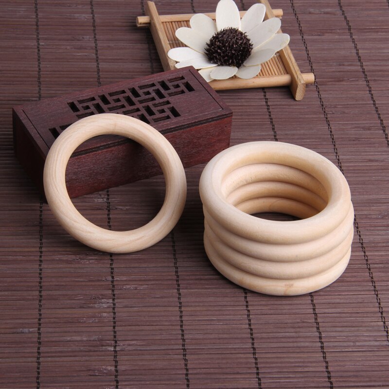 Freies 5 stücke 70mm Baby Holz Zahnen Ringe Halskette Armbinde DIY Handwerk Natürliche Neue