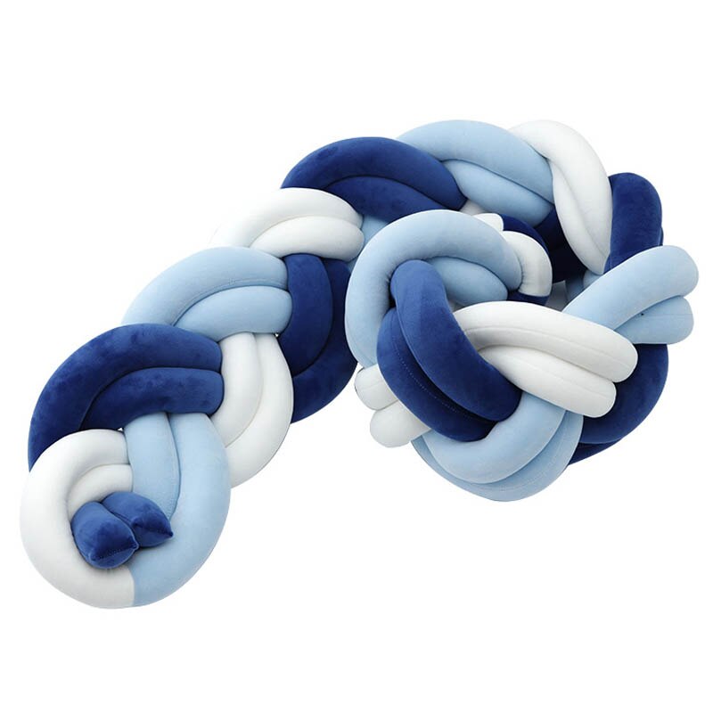 1.5M Geknoopt Twist Touw Handgemaakte Barrière Braid Knot Kwekerij Voor Kind Wieg Hek Cot Rail: blue white
