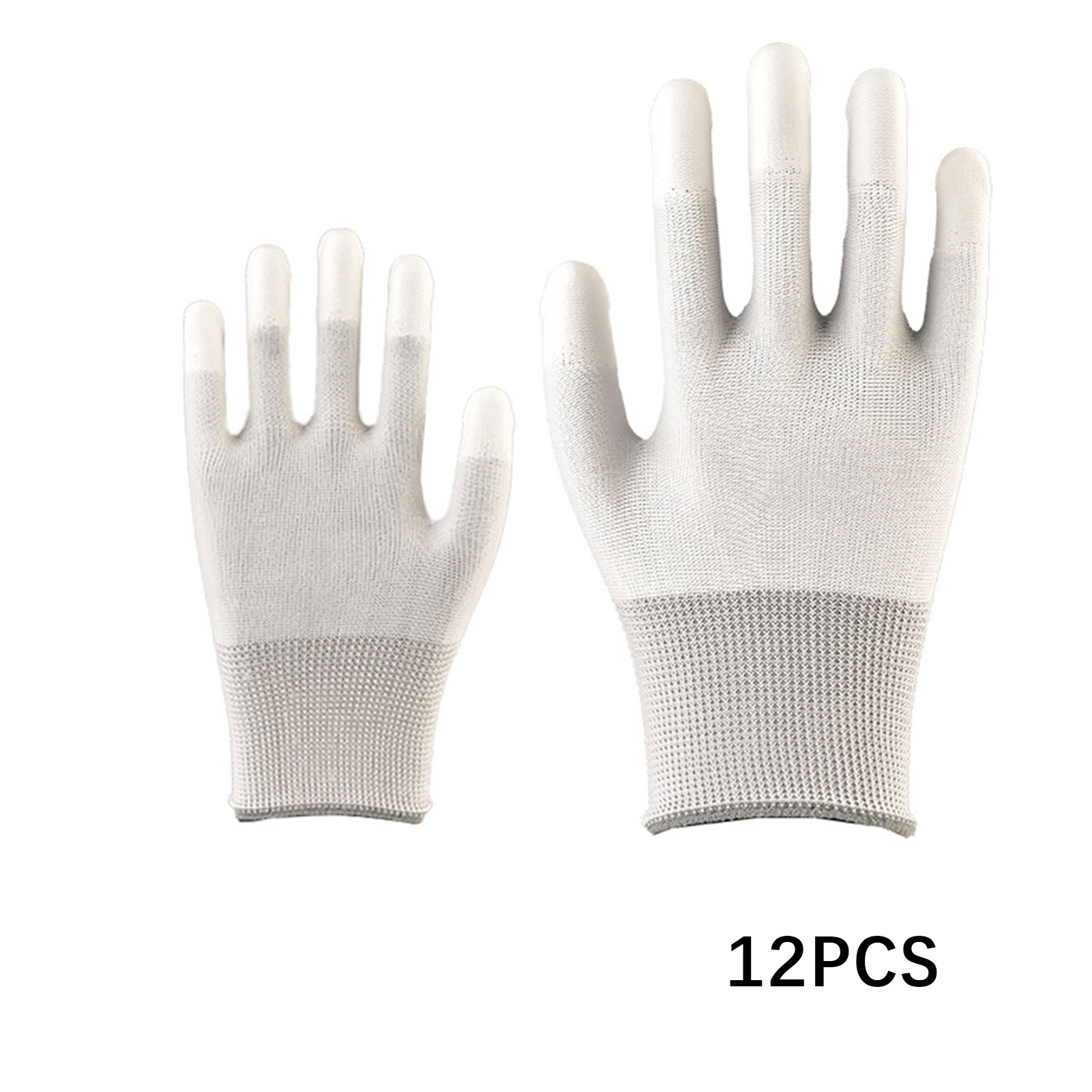 12 par antistatiska handskar nylon esd arbetshandskar pu-belagda handflata-/fingrar bärbara slitstarka isolerade handskar: Gul