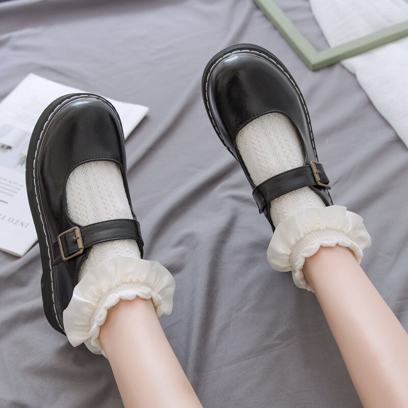 1 Pair Lolita Style Japanese Maiden Lovely Woman Lace Short Socks Spring Summer Autumn Sweet Ruffle Cotton Socks