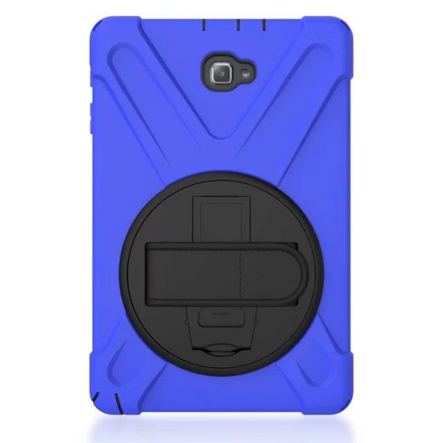 Funda para tableta Samsung Galaxy Tab S3 9,7 T820 T825, protector seguro para niños, a prueba de golpes, resistente, de silicona dura, soporte para mano + bolígrafo: Azul