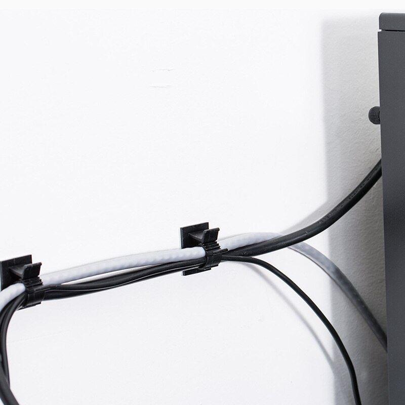 Adjustable Cable Clips Adhesive Nylon Wire Clamps Black 50 Pcs