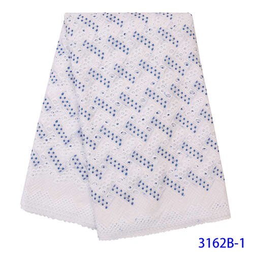 Swiss Lace Fabric Swiss Voile Lace Dry Cotton Lace Fabrics with Stones Holes for Dresses KS3162B: Picture 1