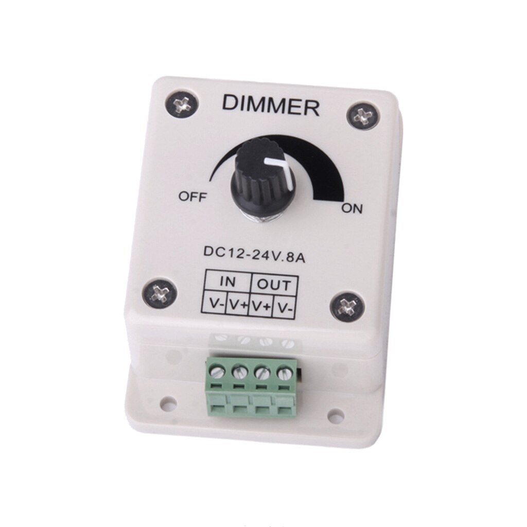 Dimmer Switch for Dimmable LED, Halogen and Incandescent Bulbs, DC 12V-24V 8A