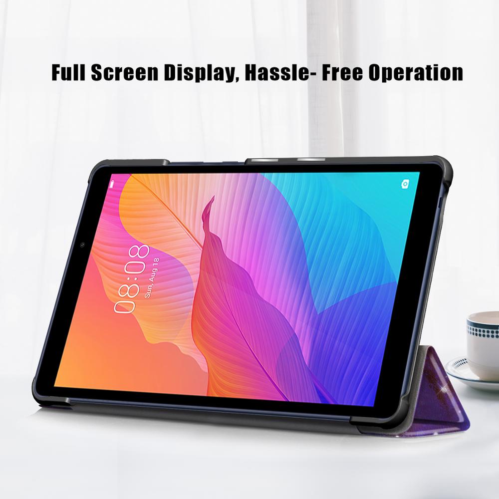 GLIGLE Case for Huawei MatePad T8 released Tablet slim print cover shell+Led+Touch pen