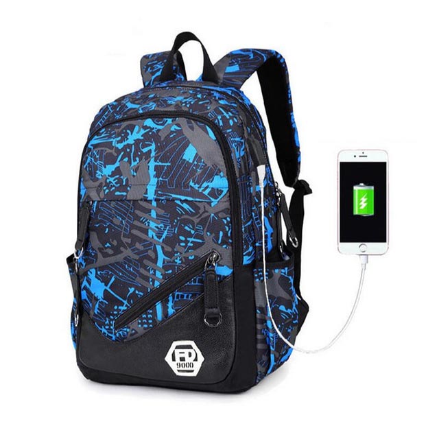 Usb-poort Opladen Rugzak Mannen Dagrugzak Schouder Schooltas Laptoptas Unisex Rugzak Laptop Reistas College Boekentas