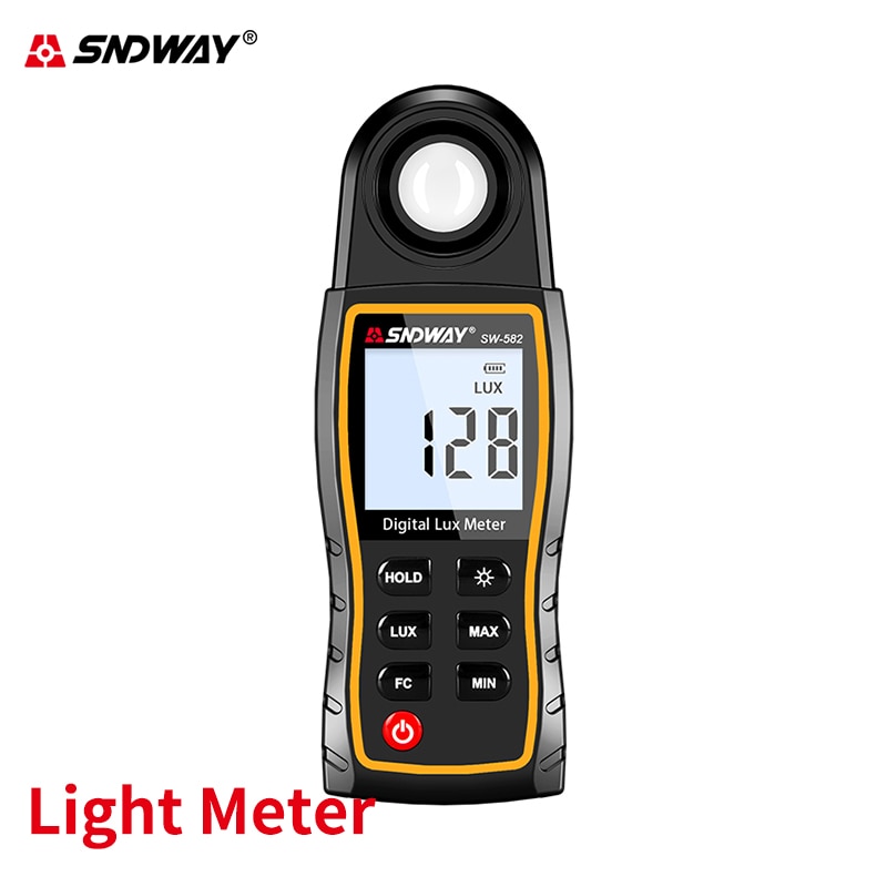 Sndway Luxmeter Digitale Lichtmeter 0-200000 Lux Meter 360-Graden Fotometer Voor Fotografie Hand-Held Luminometer lumen Meter