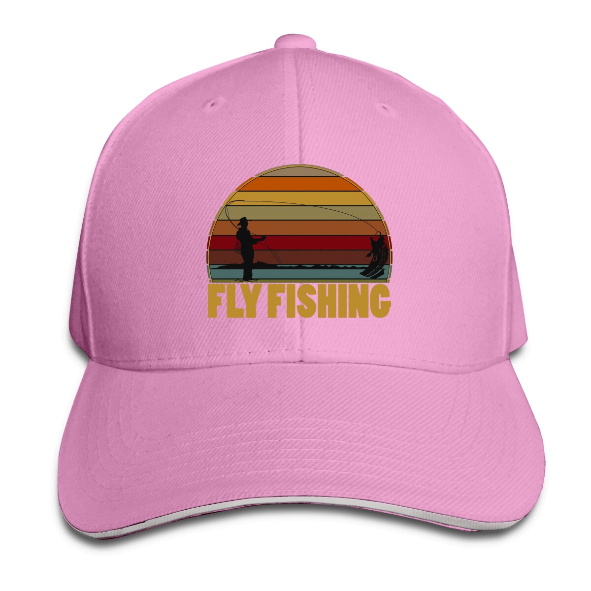 Flyfishing fisherman baseball cap mænd hætter farver kvinder sommer snapback fiskeri hætter: Lyserød