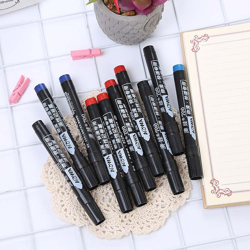 5 uds marcador permanente de pintura grasa impermeable negro pluma para neumático de marcadores de secado rápido bolígrafo de firma de papelería suministros