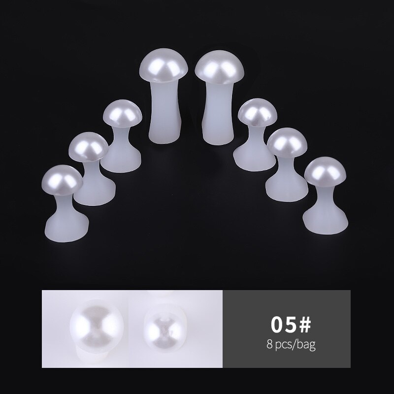 8Pcs Nail Art Toe Separator Flower Heart Pearl Diamond Silicone Foot Toes Separators Silica Gel Finger Toe Spreader: Dark Gray