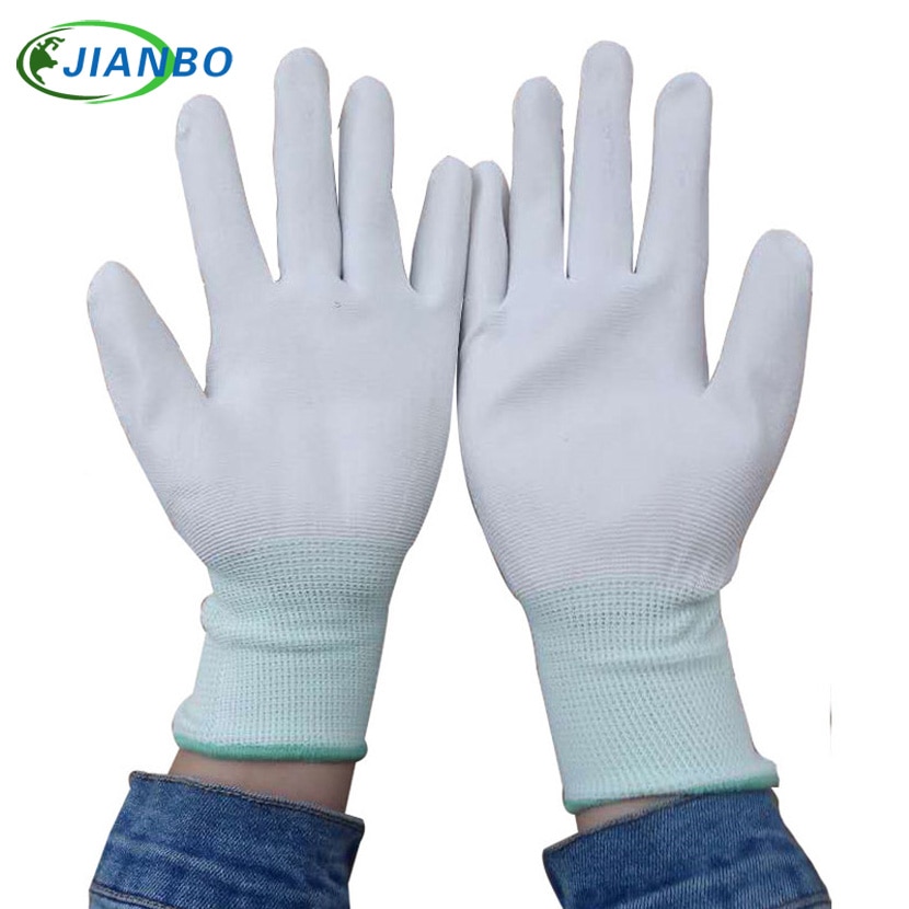 10 Pairs Anti Statische ESD Veilig Antistatische Handschoenen Elektronische Werkhandschoenen PU Gecoat Antislip Voor Vinger Bescherming