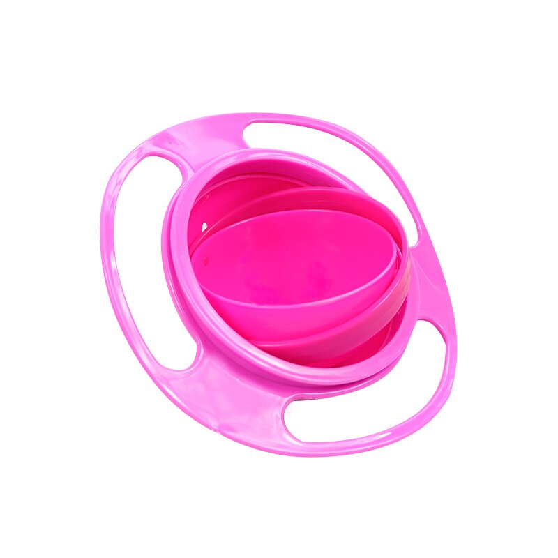 Universal Gyro de práctico niños Balance rotativo novedad Gyro paraguas 360 rotar a prueba de derrames de alimentación platos: rose red