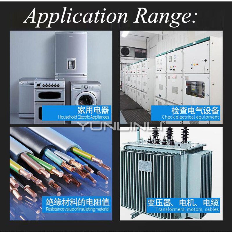 Megohmmeter Insulation Resistance Tester Electrical Resistance Meter Instrument Equipment 1000V Aluminum Shell Zc25-4