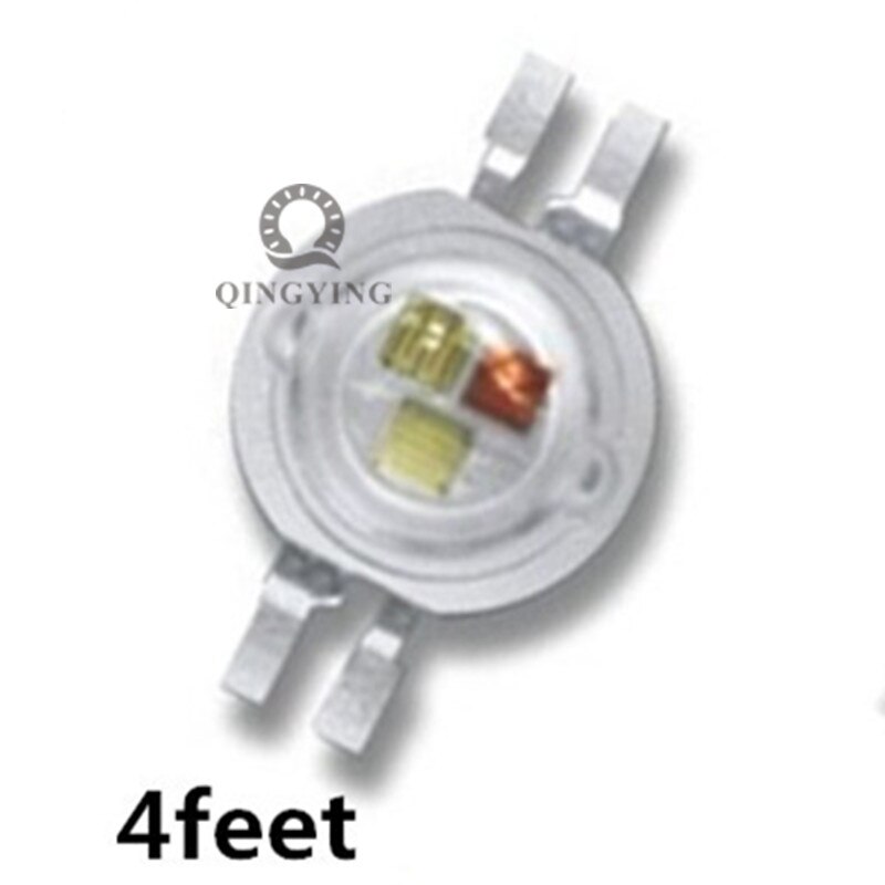 High Power LED Chip 3W RGB LED COB Beads 3 W Light Lamp 4pin/ 6 pin Full Color Red Green Blue For DIY LED Floodlight Spotlight: 4 feet / 10pcs