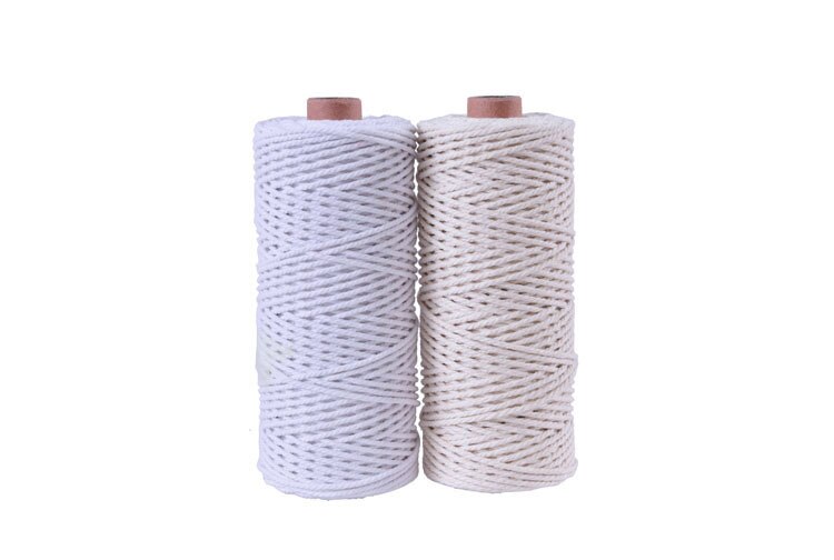 2mm diy knutsel macramé touw touw kleurrijk katoenen gedraaid koord 100 meter: Beige
