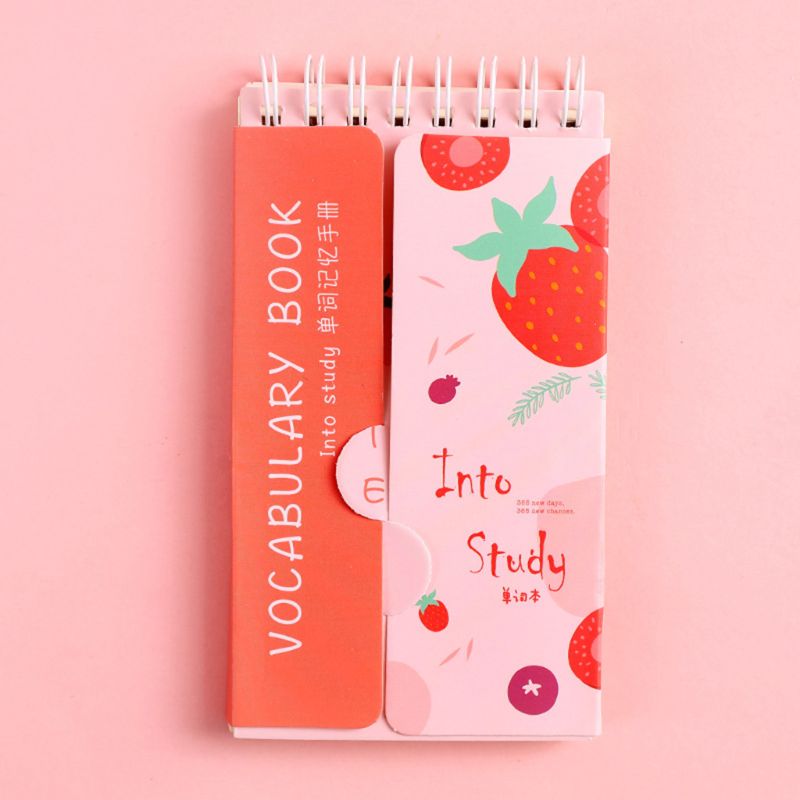 Kawaii Fruit Notebook Foreign Language Vocabulary English Words Reciting Planner Notepad School Writing Stationery