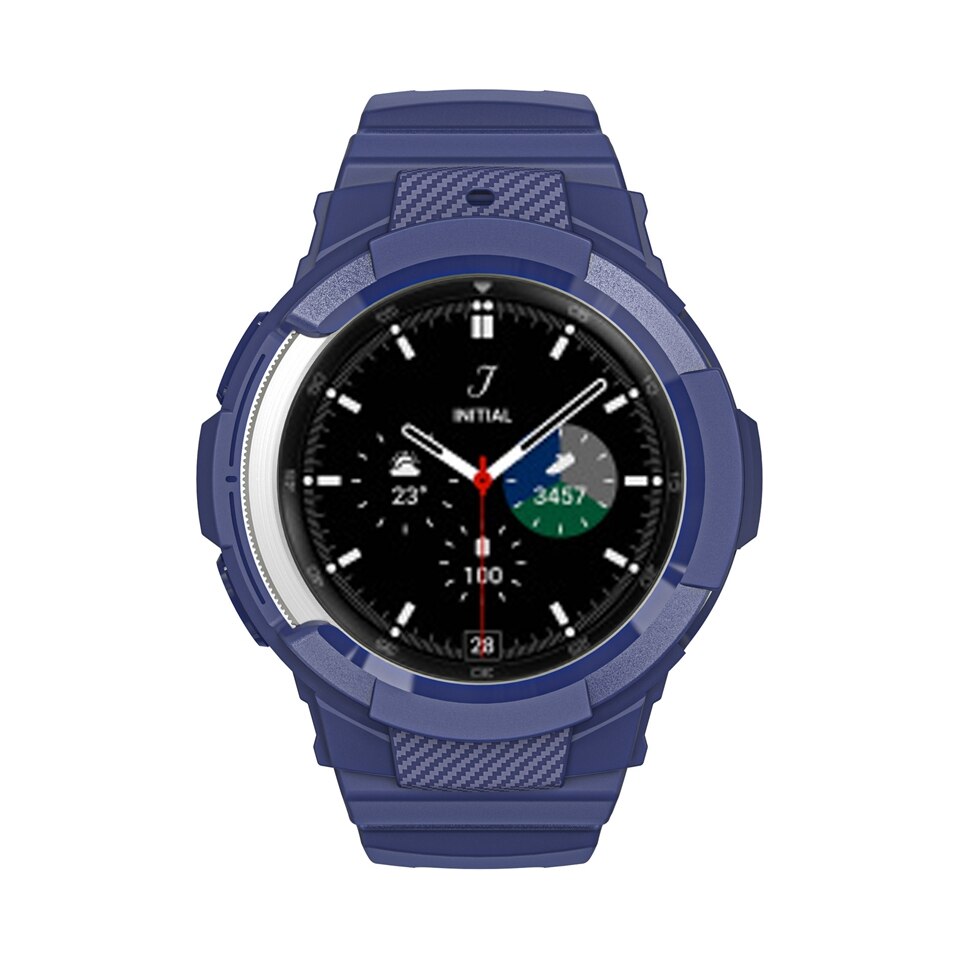 Pasek silikonowy + etui do zegarka Samsung Galaxy 4 klasyczny pasek sportowy 46mm 42mm zintegrowany pasek do zegarka Galaxy Watch4Classic: blue / Watch 4 Classic 46mm