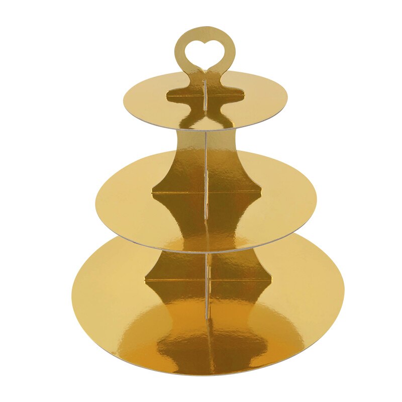 3 Tier Cake Holder Transparent Round Acrylic Cupcake Cake Stand Assemble Disassemble Birthday Tools Party Stand Decoration: gold cake stand 