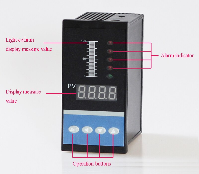 0-10V DC input water liquid level pressure controller with 4 ways alarm and DC24V Feed voltage output water liquid level meter