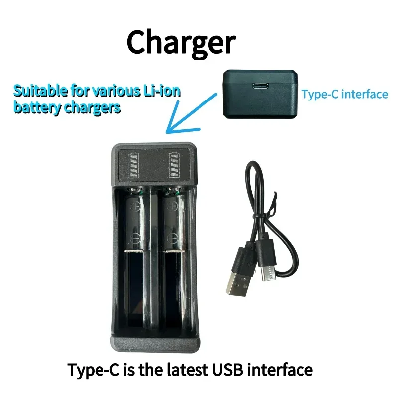 18650 rechargeable battery best-selling 3.7V9900Mah lithium-ion battery with charger for remote control of computer shavers: green