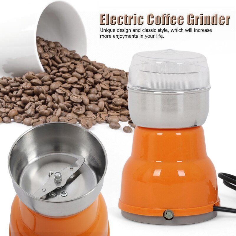 Mini molinillo de café eléctrico de cocina, molinillo de sal y pimienta, potente molinillo de especias, nueces, semillas, máquina de molienda de granos de café, enchufe electrónico de la UE