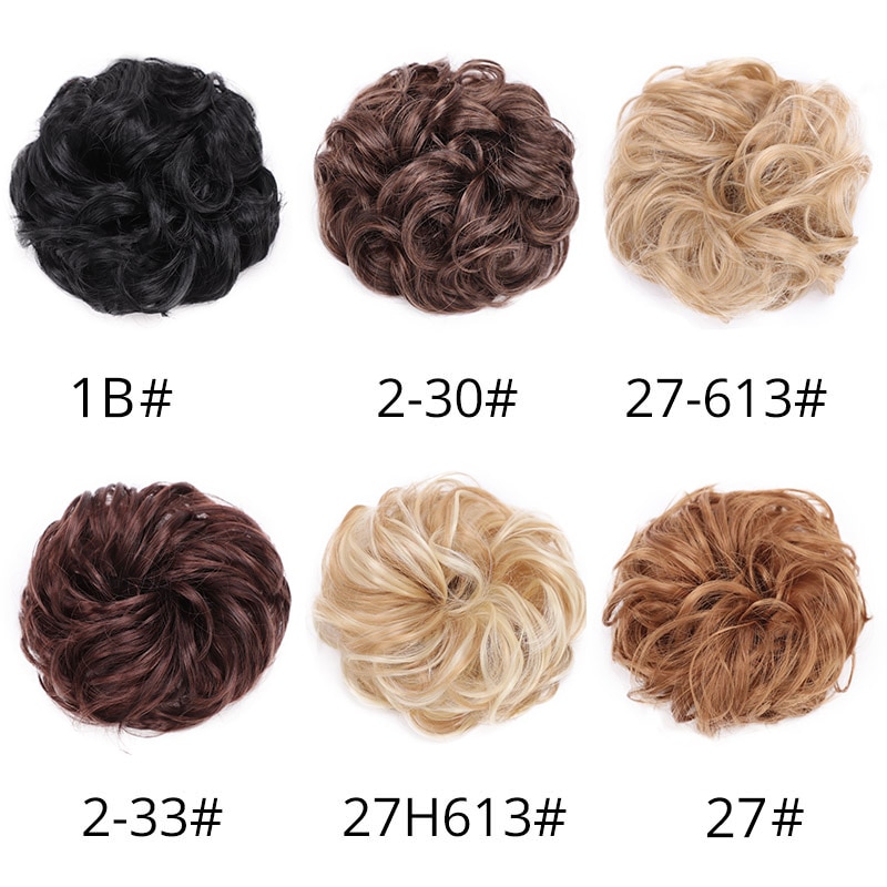Moño de pelo sintético AISI BEAUTY, moño de goma elástica para el pelo, moño negro o marrón, extensores de goma para el pelo