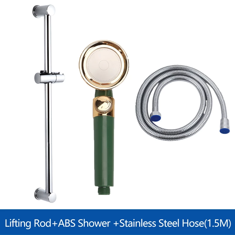 Shower Slide Bar Combo Hand Held Shower Head Holder Wall Mount ABS Chrome Plated Shower Sliding Bar Set: Whole Set 4