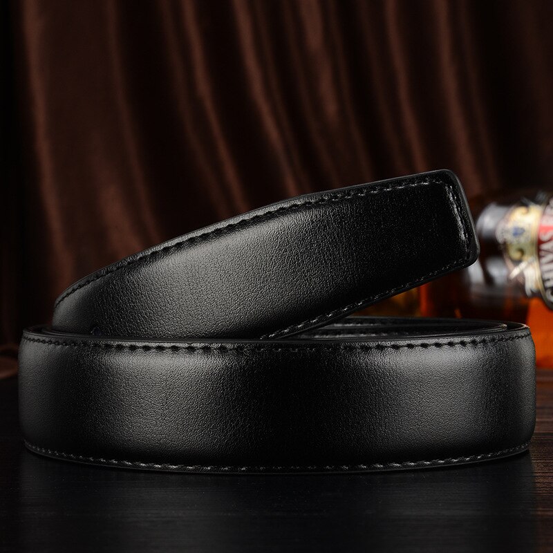 Keine Schnalle Echtes Leder Gürtelband für automatische Schnalle Dornschließe 2,4 cm 2,8 cm 3,0 cm 3,2 cm 3,5 cm 3,8 cm Breite Herrengürtel Schwarz
