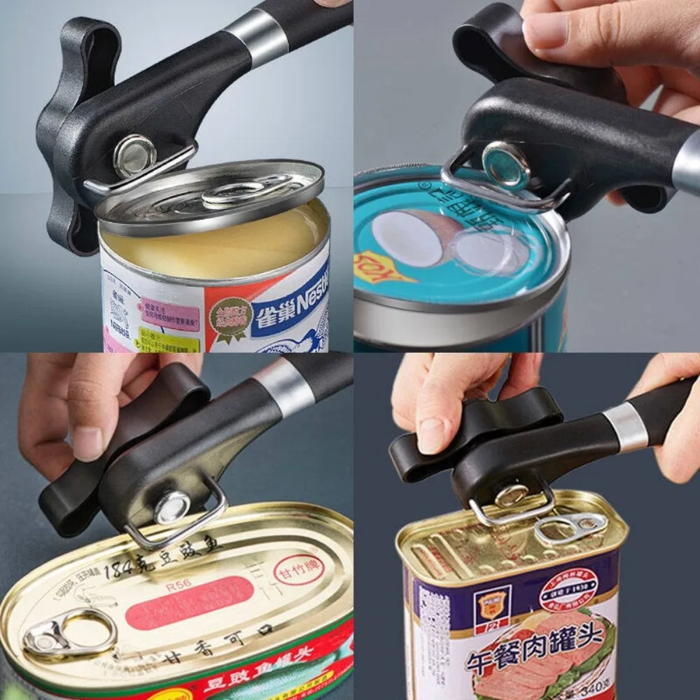 Multifunctionele blikopener Handheld roestvrijstalen blikopener Mes Veilige zijgesneden blikopener Gladde rand Gadgets Keukengereedschap