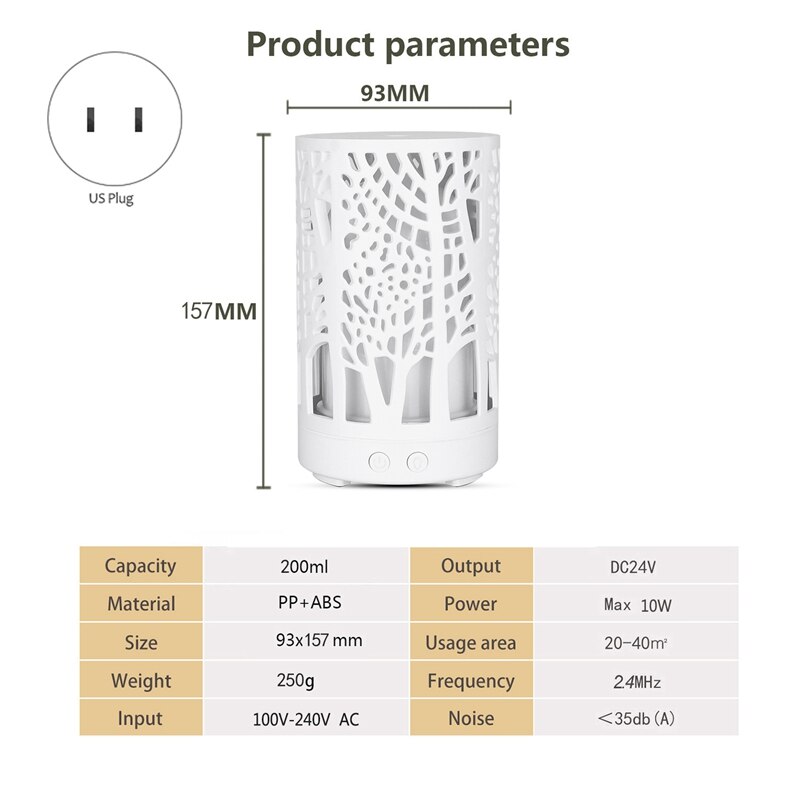 Essentiële Olie Diffuser 200Ml Huishouden Aroma Luchtbevochtiger Koele Mist Voor Slaapkamer Kantoor