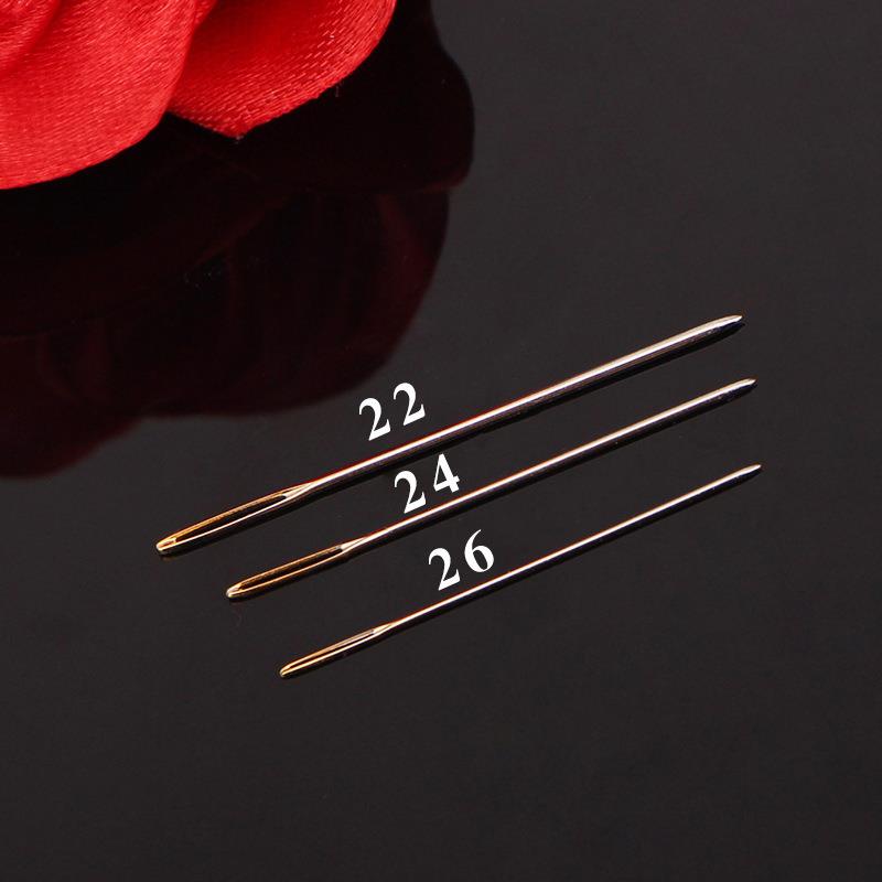 30-Piece Cross Stitch Needle Gold Tail Needle Blunt Embroidery Needle Cross Stitch Needlework Tool With Special Needle Threader