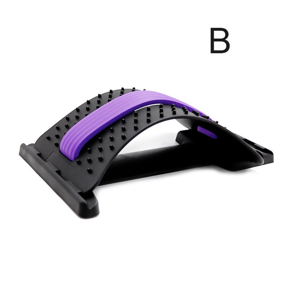 Back Stretch Equipment Massager Stretcher Fitness Lumbar Support Relaxation Spine Pain Relief N66: MULTI