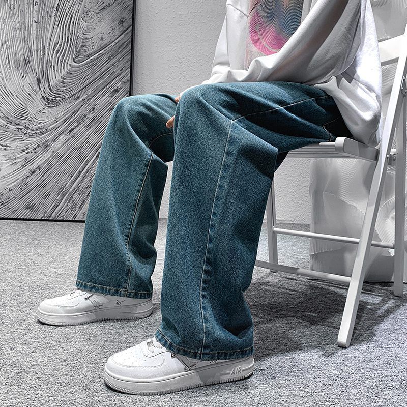 LAPPSTER-pantalones vaqueros holgados Y2k para hombre, ropa de calle de pierna ancha con gráfico de tiro bajo, coreana, 2022