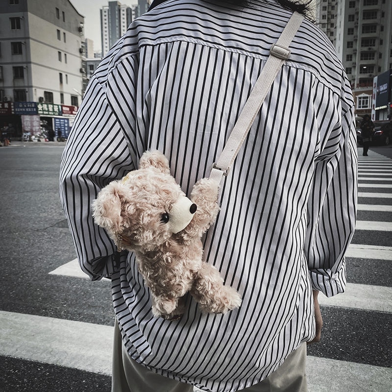 Harajuku streetwear minilaukut naisten olkalaukku rento halloween hautajaiset tumma verinen tuuletin vammainen karhu nukke bundy tyyli