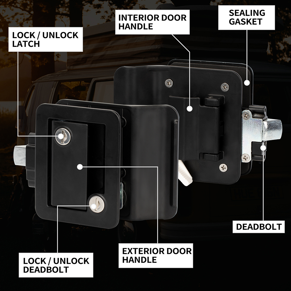 DaierTek-cerradura de puerta de entrada para caravana, reemplazo de cerradura de puerta doble abierta con cerrojo de seguridad, llave de ordenador