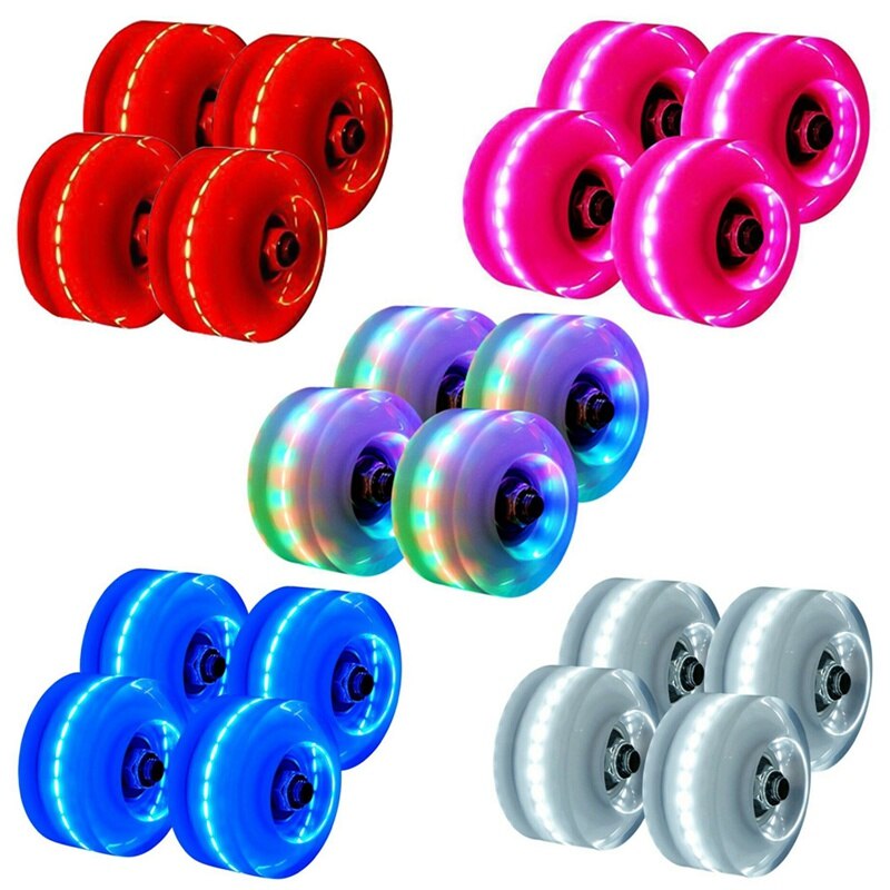 4 Stks/set Roller Skate Wielen Led Sliding Schaatsen Lichtgevende Licht Up Quad Roller Skateboard Schaatsen Accessoires