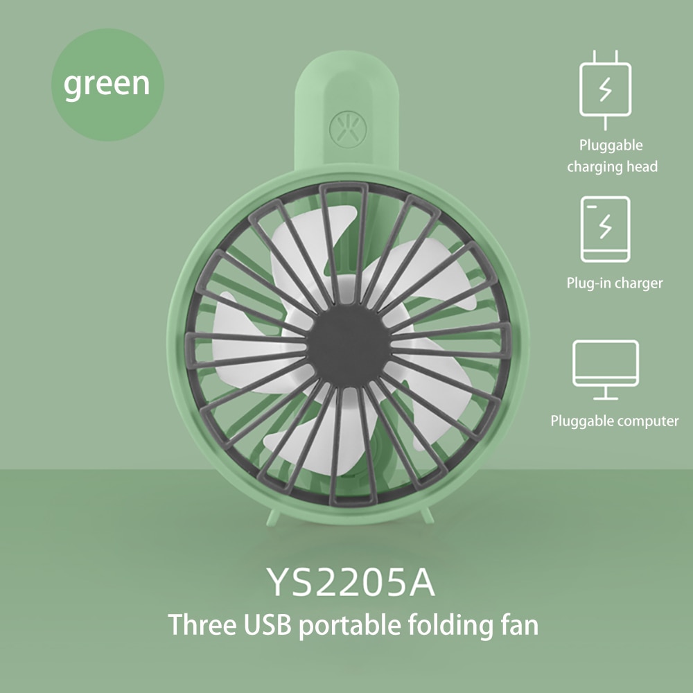 Mini usb-fläkt bärbar handhållen fläkt 180 ° rotation laddningsbart inbyggt batteri 500 mah praktisk luftkylningsfläkt för utomhusbruk: Orange